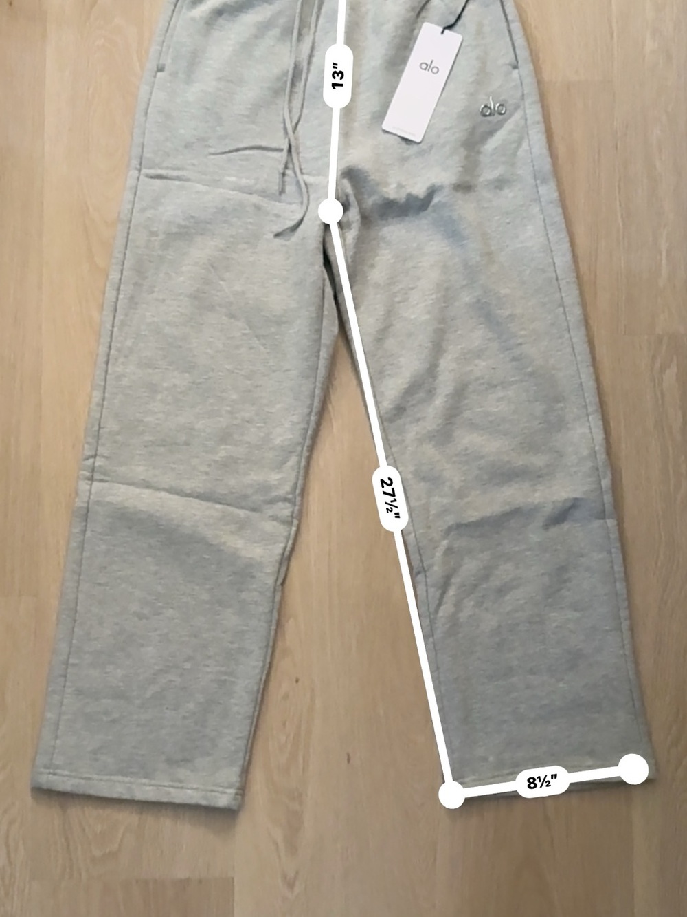 ALO Yoga Kids Light Gray Sweatpants with Drawstring